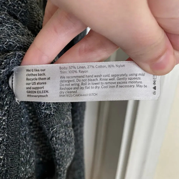 EILEEN FISHER Cropped Jacquard Zip-Front Jacket Cardigan Gray Size Medium - Picture 7 of 7